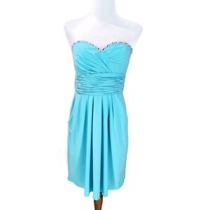 NWT Alyce Paris 4272 Blue Crystal HOCO Prom Cocktail Formal Wedding Guest Dress